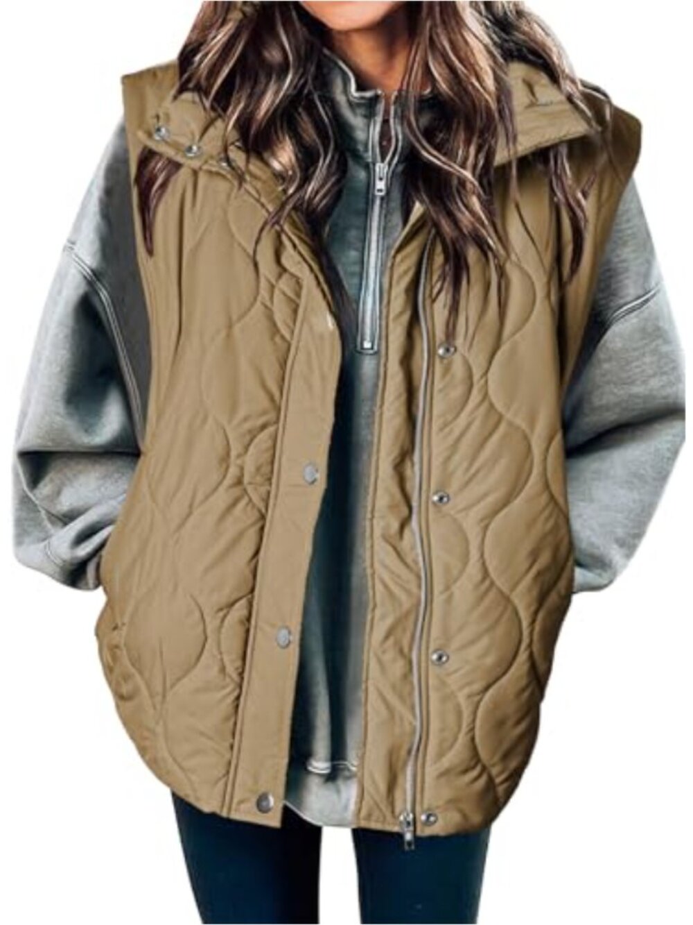 Womens Lightweight Quilted Puffer Vest Sleeveless Zip Up Cropped Jacket
